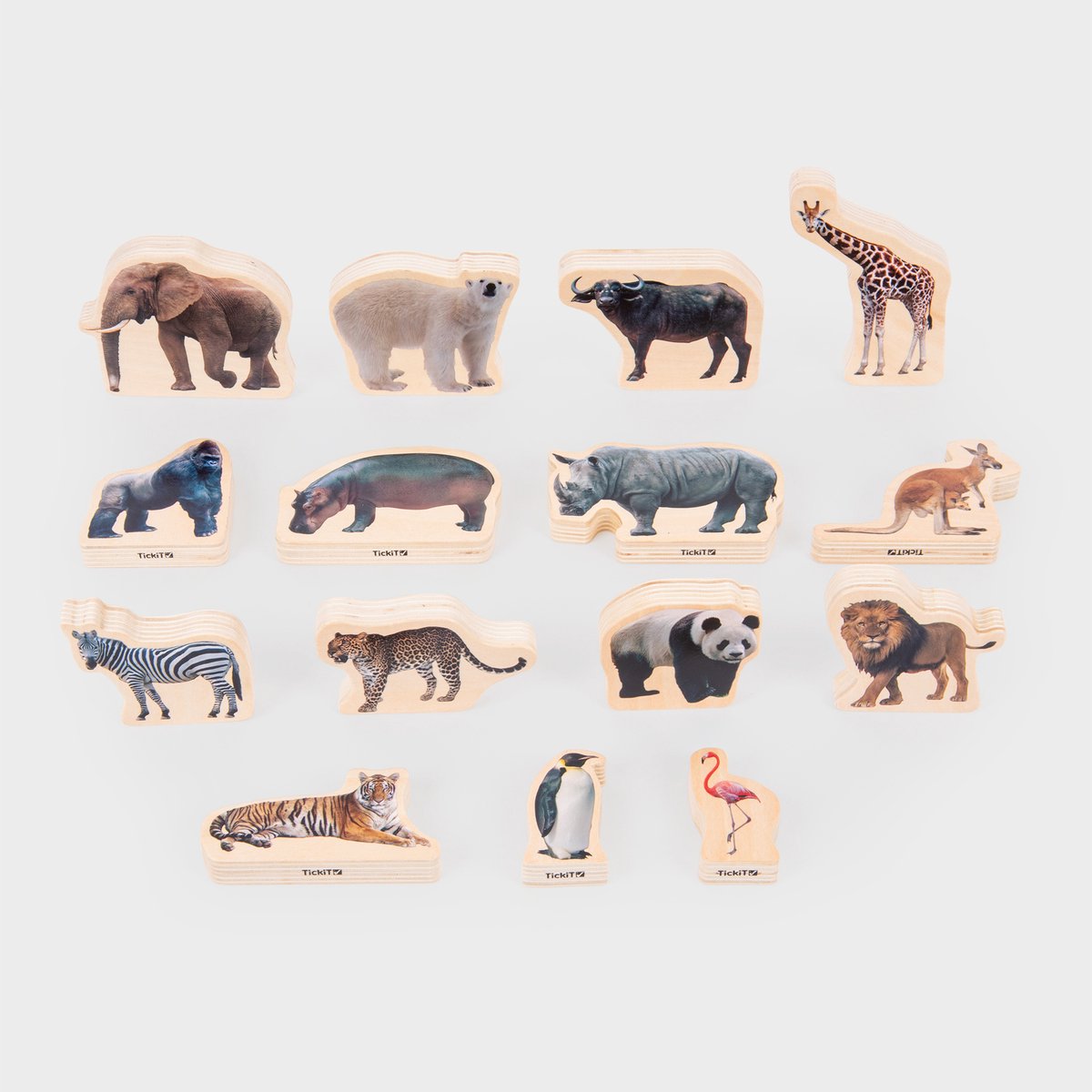 Tickit® houten wilde dieren blokken