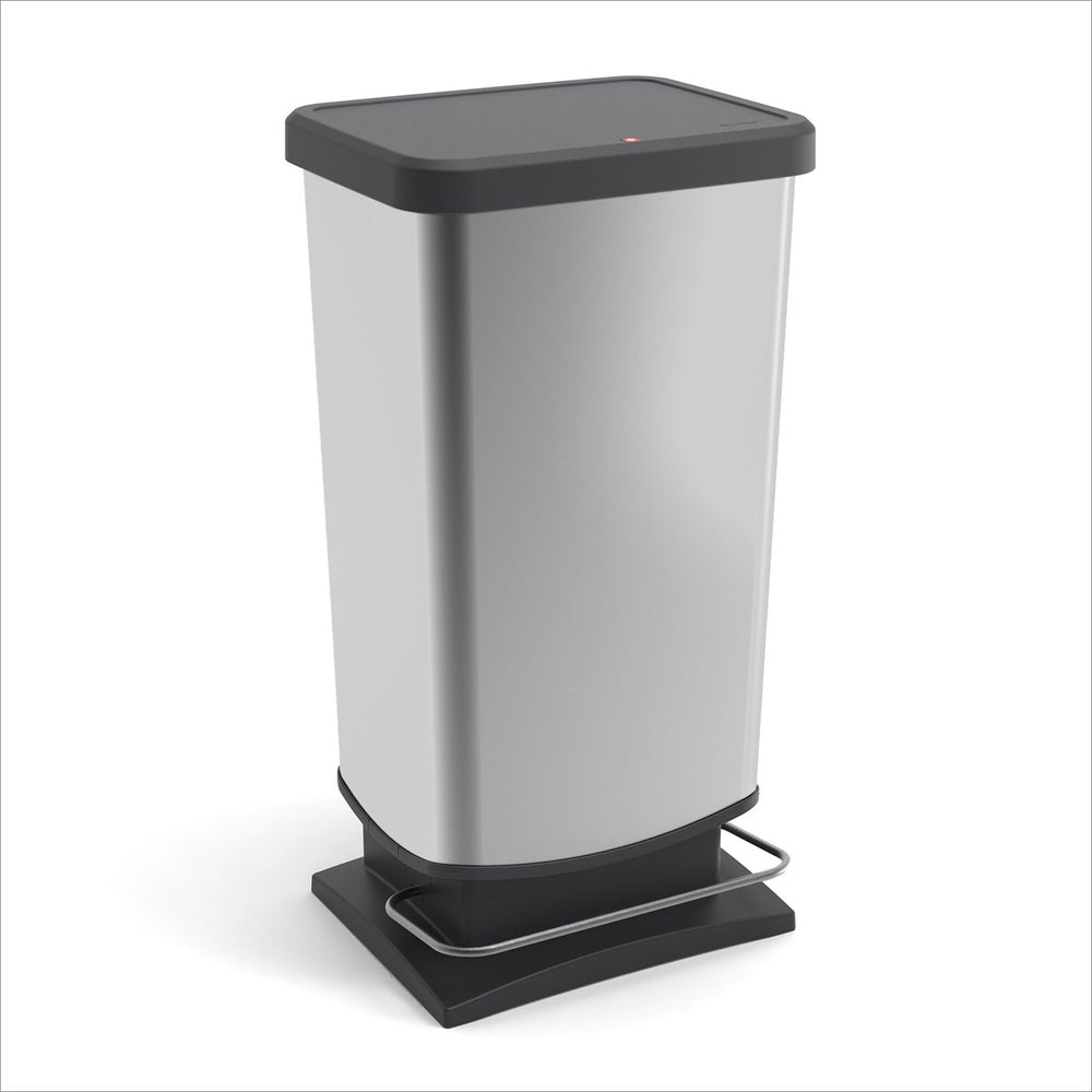 Rotho paso plus pedaalemmer - prullenbak - 40 ltr - bpa vrij - zilver