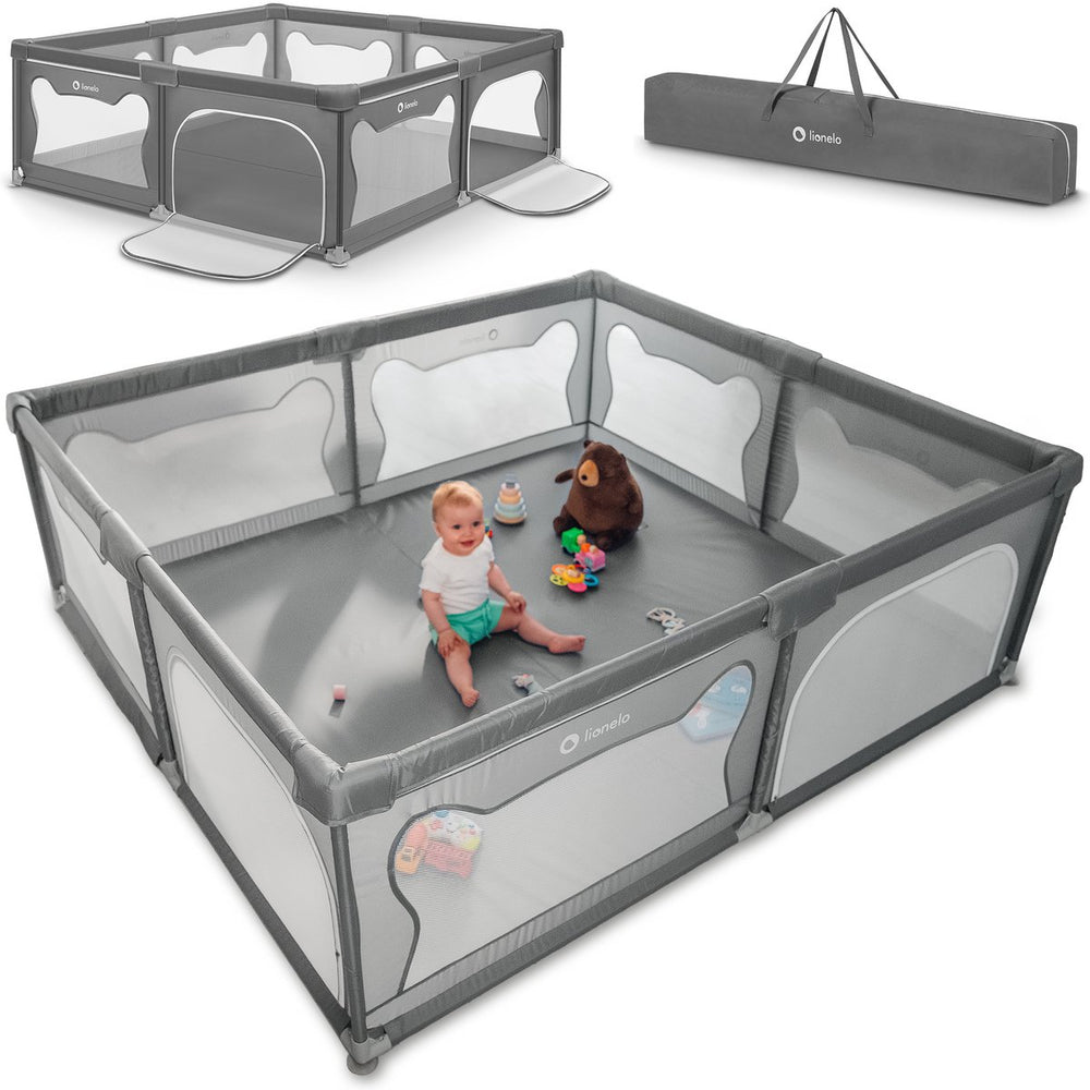 Lionelo willow xl - box voor baby's - 187 cm x 207 cm x 68 cm - vanaf 0-48 maanden groot oppervlak - zeer groot
