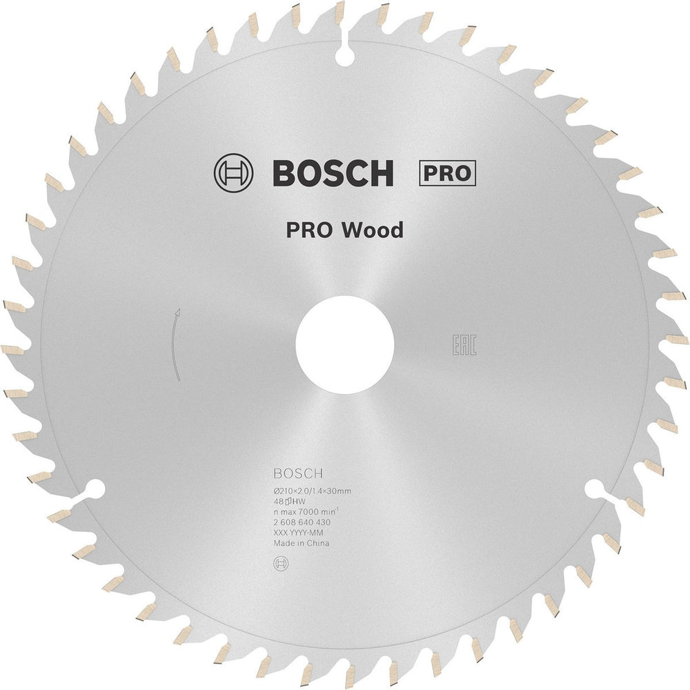 Bosch pro wood cirkelzaagblad, 210 x 2 x 30 mm