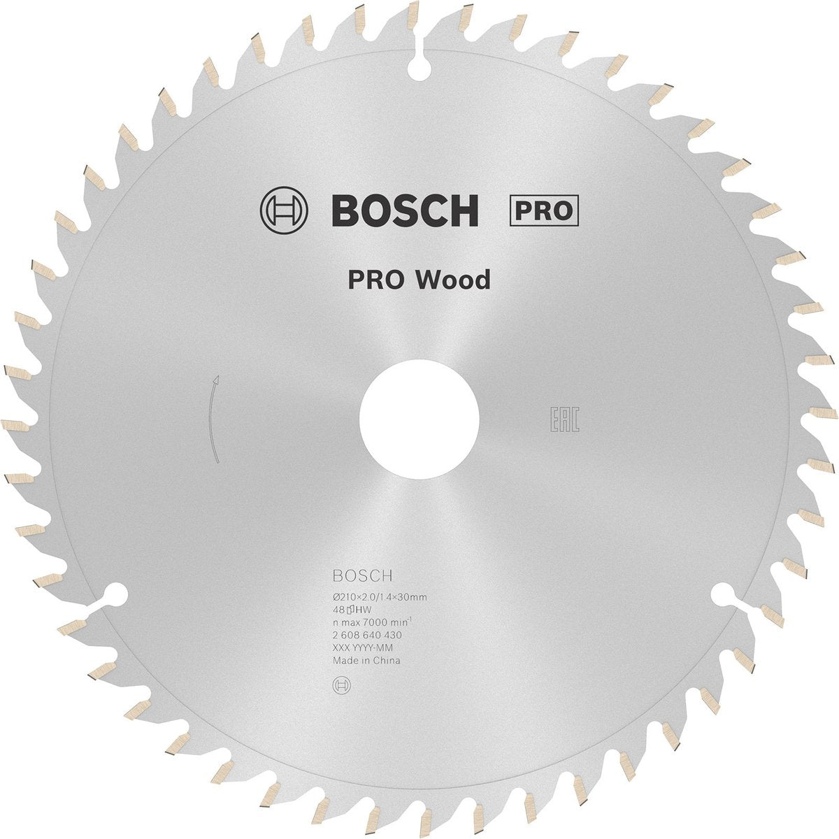 Bosch pro wood cirkelzaagblad, 210 x 2 x 30 mm