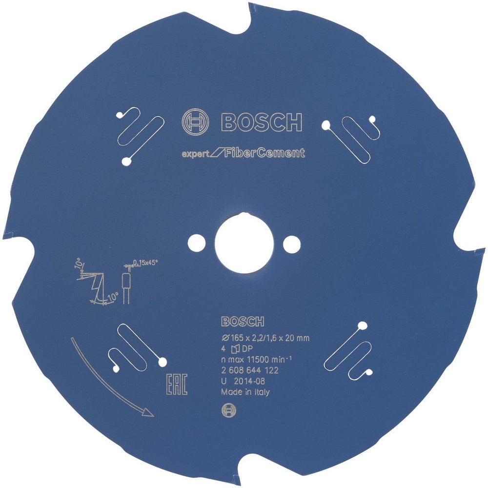 Bosch 2608644122 cirkelzaagblad expert fiber cement vezelbeton 165x20 - 4 tanden