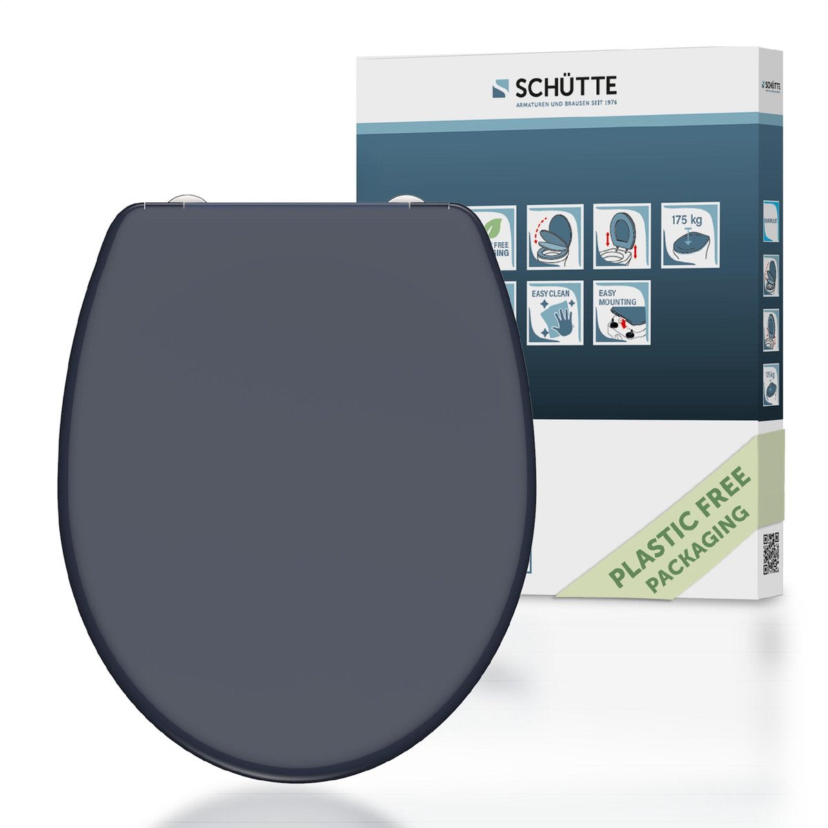 SCHÜTTE SCHÜTTE Toiletbril met soft-close snelsluiting ANTHRAZIT duroplast