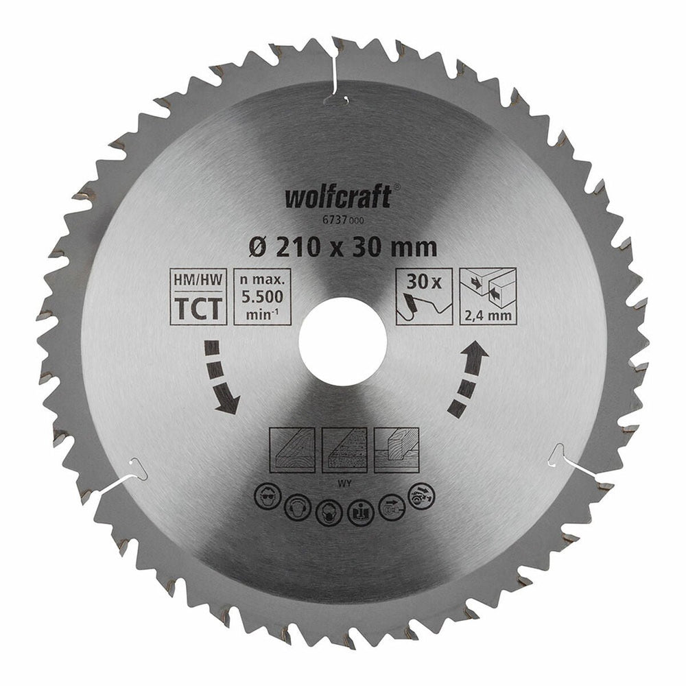 Wolfcraft - cirkelzaagblad 210x30mm - 30 tanden - voor cirkelzaag - hm, serie bruin - 6737000