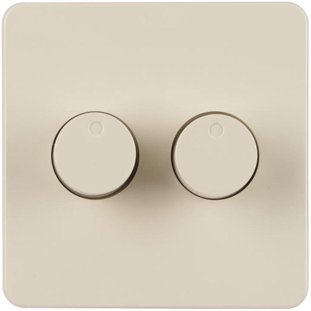 Peha inbouw centraalplaat crème met knop voor duo dimmer