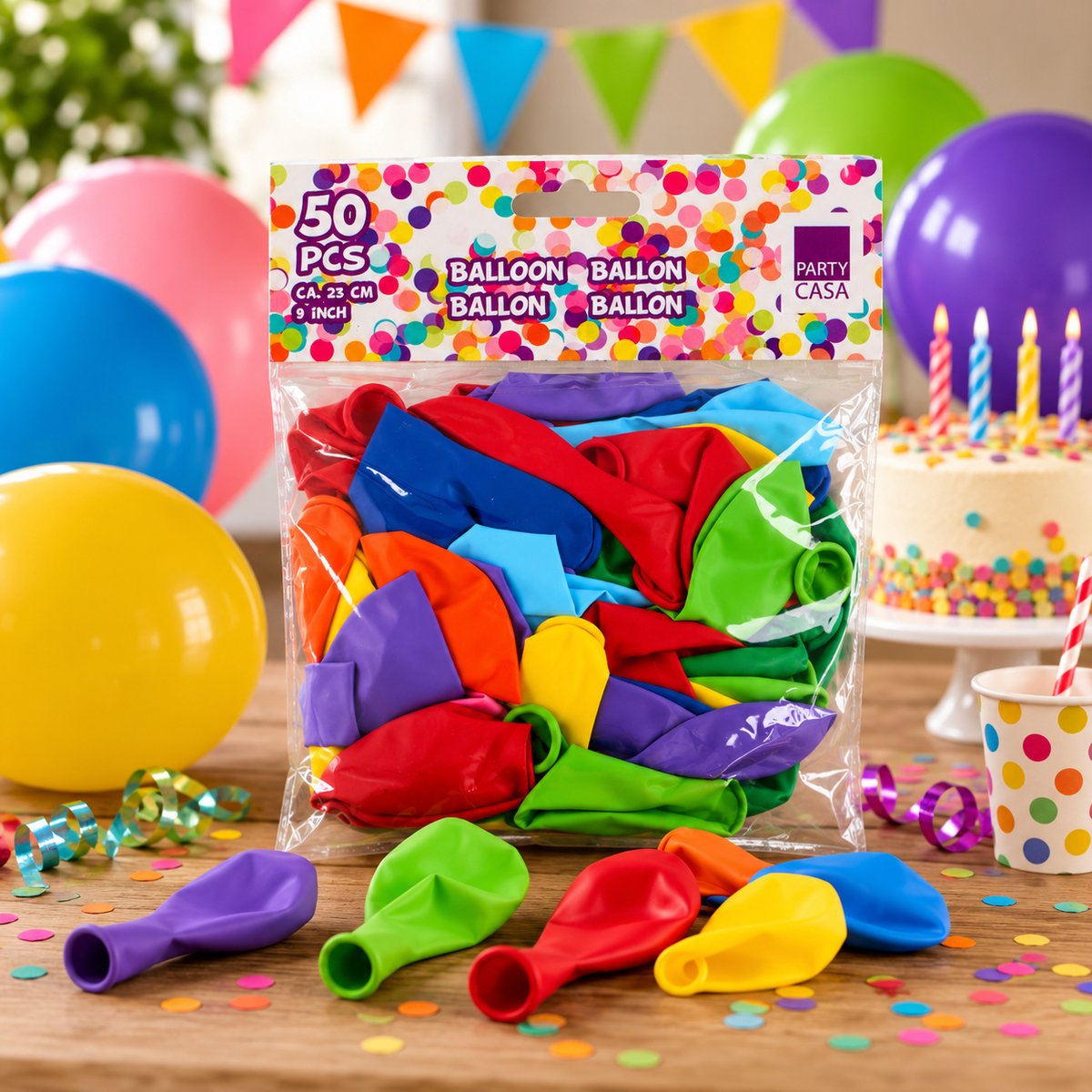 Smartvat gekleurde ballonnen - 50 stuks - 23 cm - latex