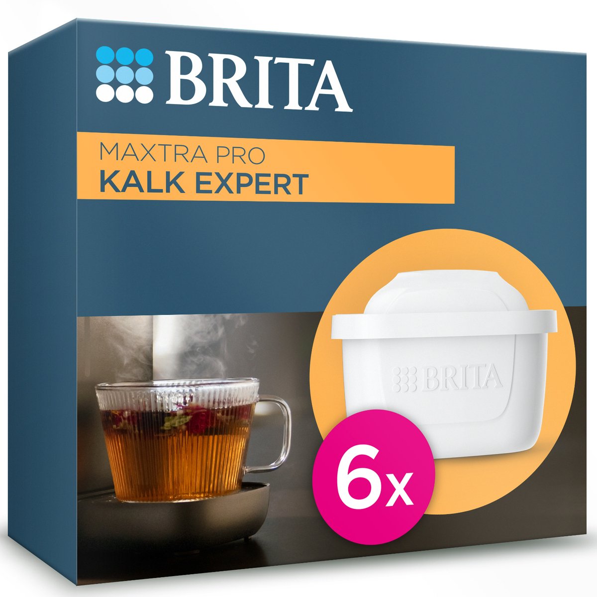 Brita waterfilterpatroon maxtra pro kalk expert - 6 stuks - originele waterfilter voor alle kannen voor bescherming van apparaten bij hard water - filtert o.a. kalk, onzuiverheden, chloor en metalen