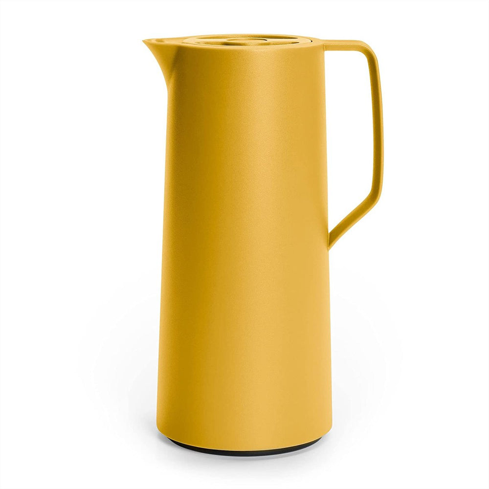 Emsa motiva thermoskan | 1 liter | quick-press-sluiting | 12 uur heet, 24 uur koud | glazen kolf | made in germany | scandinavisch design | geel