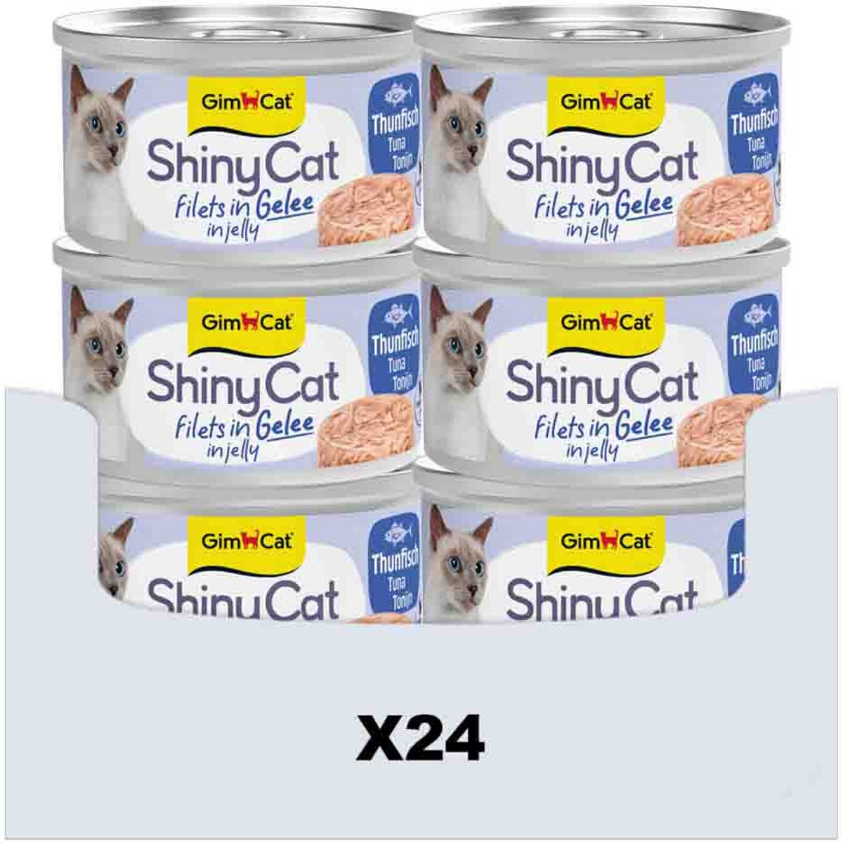 Gimcat 24 x 70 g - shinycat filets in jelly tonijn