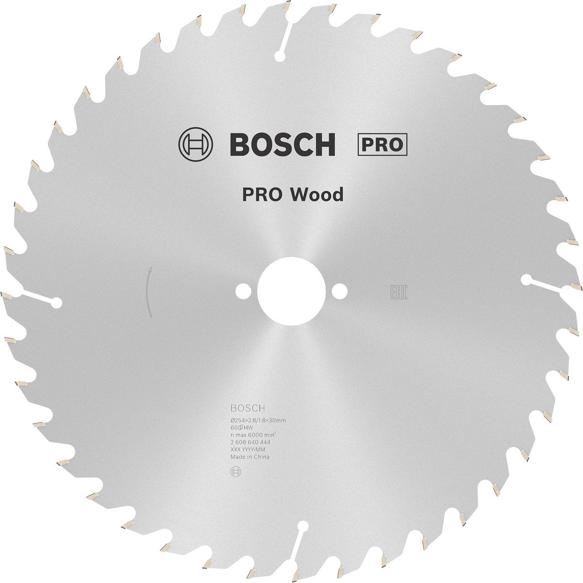 Bosch pro wood cirkelzaagblad, 254 x 2,8 x 30 mm