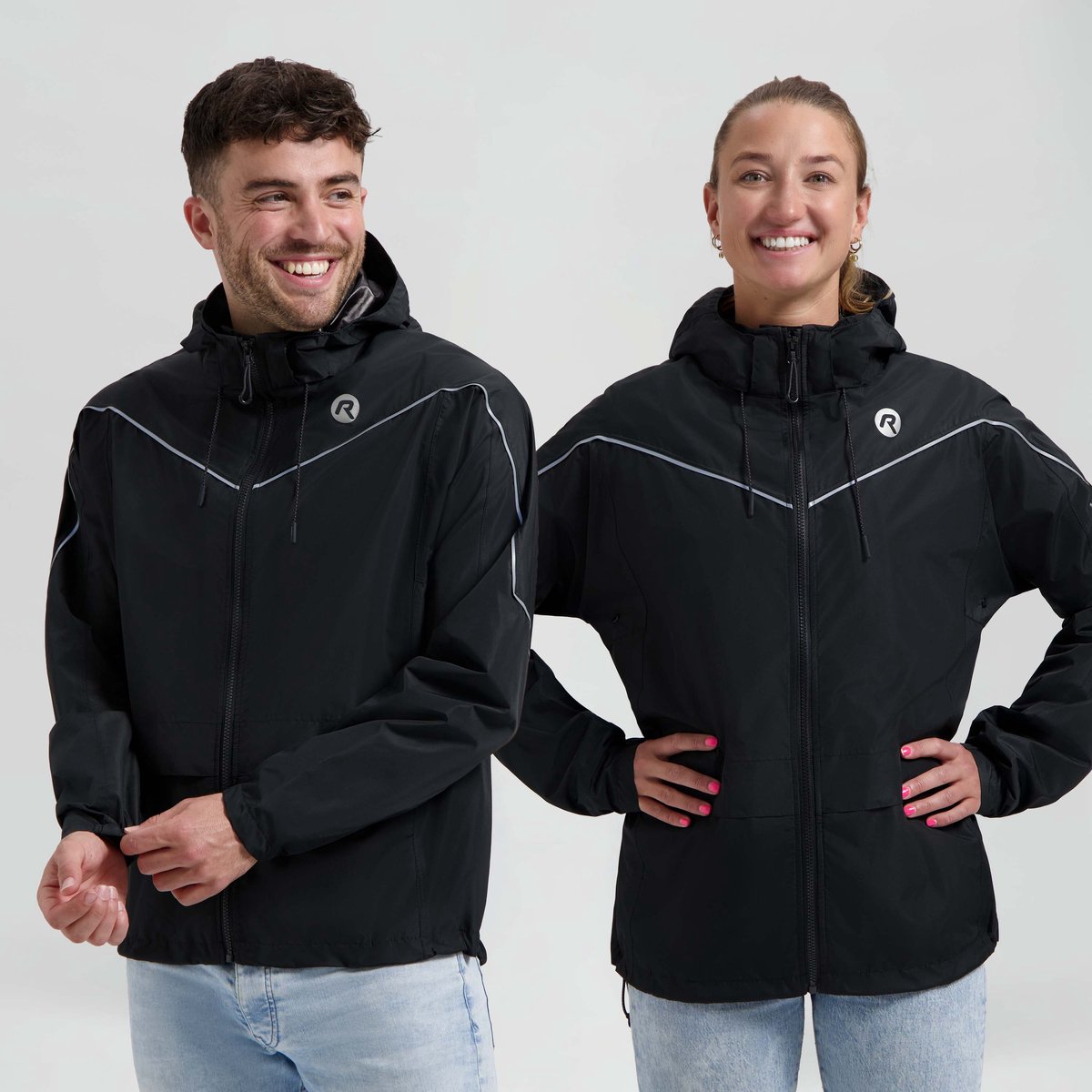 Rogelli commuter essential dames en heren regenjas - fiets - zwart