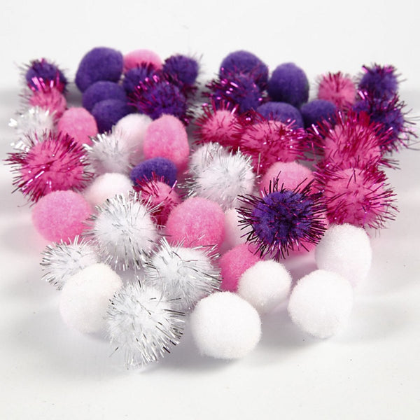 Creativ company cc pompons paarse harmonie 15-20mm 48 stuks