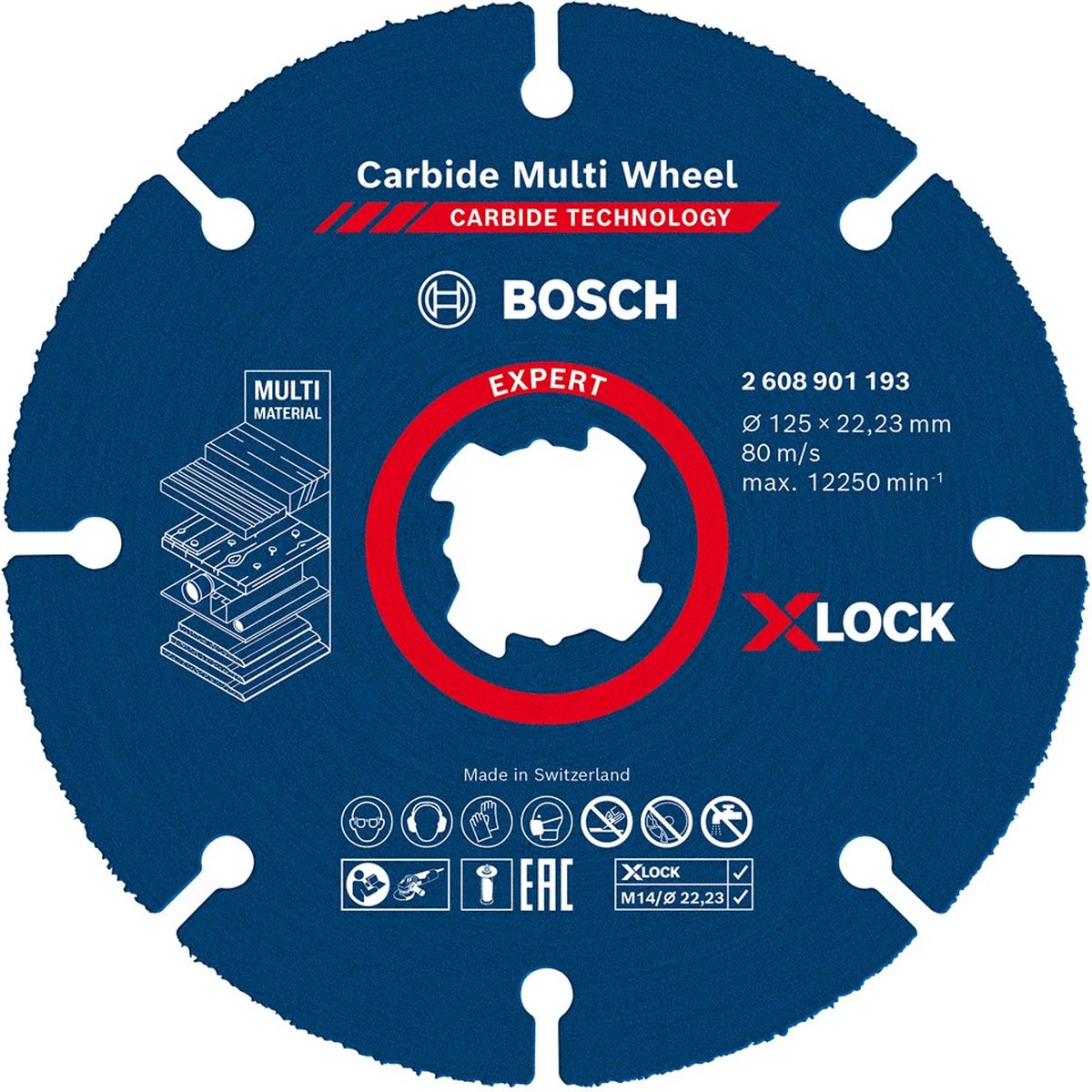 Bosch professional x-lock doorslijpschijf expert carbide multi wheel 125x22,23mm ve=1 - 2608901193