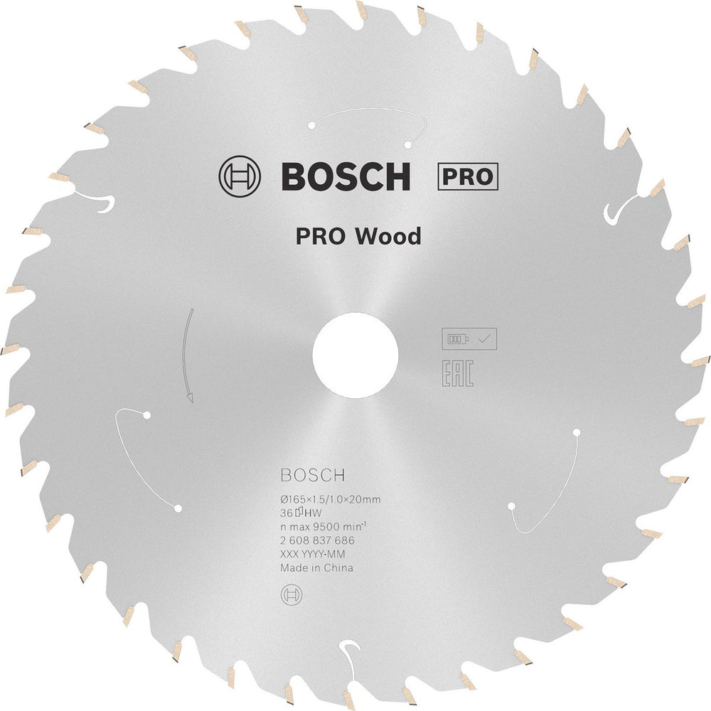Bosch standard for wood - cirkelzaagblad - 165 mm - 20 mm - 36 tanden