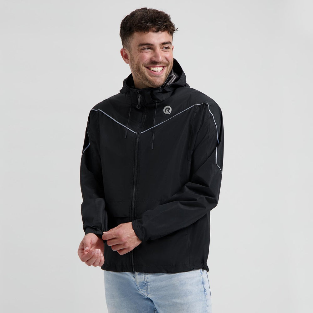 Rogelli commuter essential dames en heren regenjas - fiets - zwart