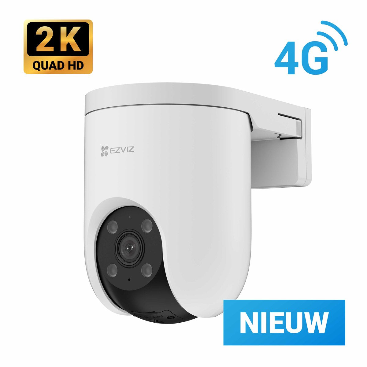Ezviz h8c 2k 4g - beveiligingscamera - voor buiten - 360° ptz - ai-tracking - geen maandkosten-ip65- 4g camera