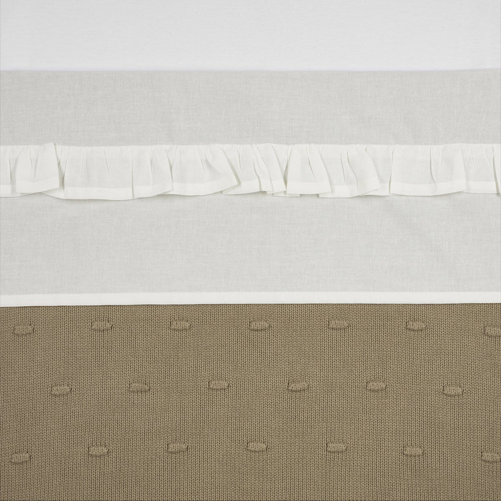 Meyco baby ruffle ledikant laken - offwhite - 100x150cm - 0.3 tog