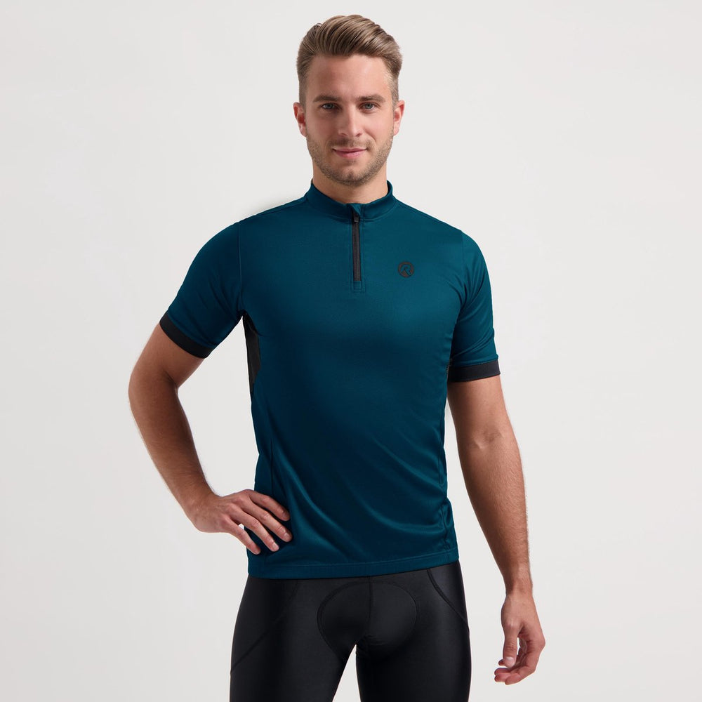 Rogelli core heren fietsshirt - lange mouw - lange rits - blauw