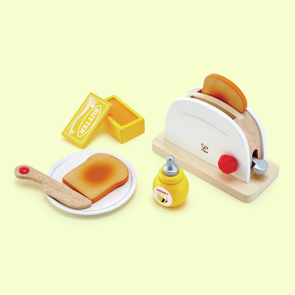 Hape pop-up toaster set – houten speelgoed keuken accessoire voor kinderen vanaf 3 jaar