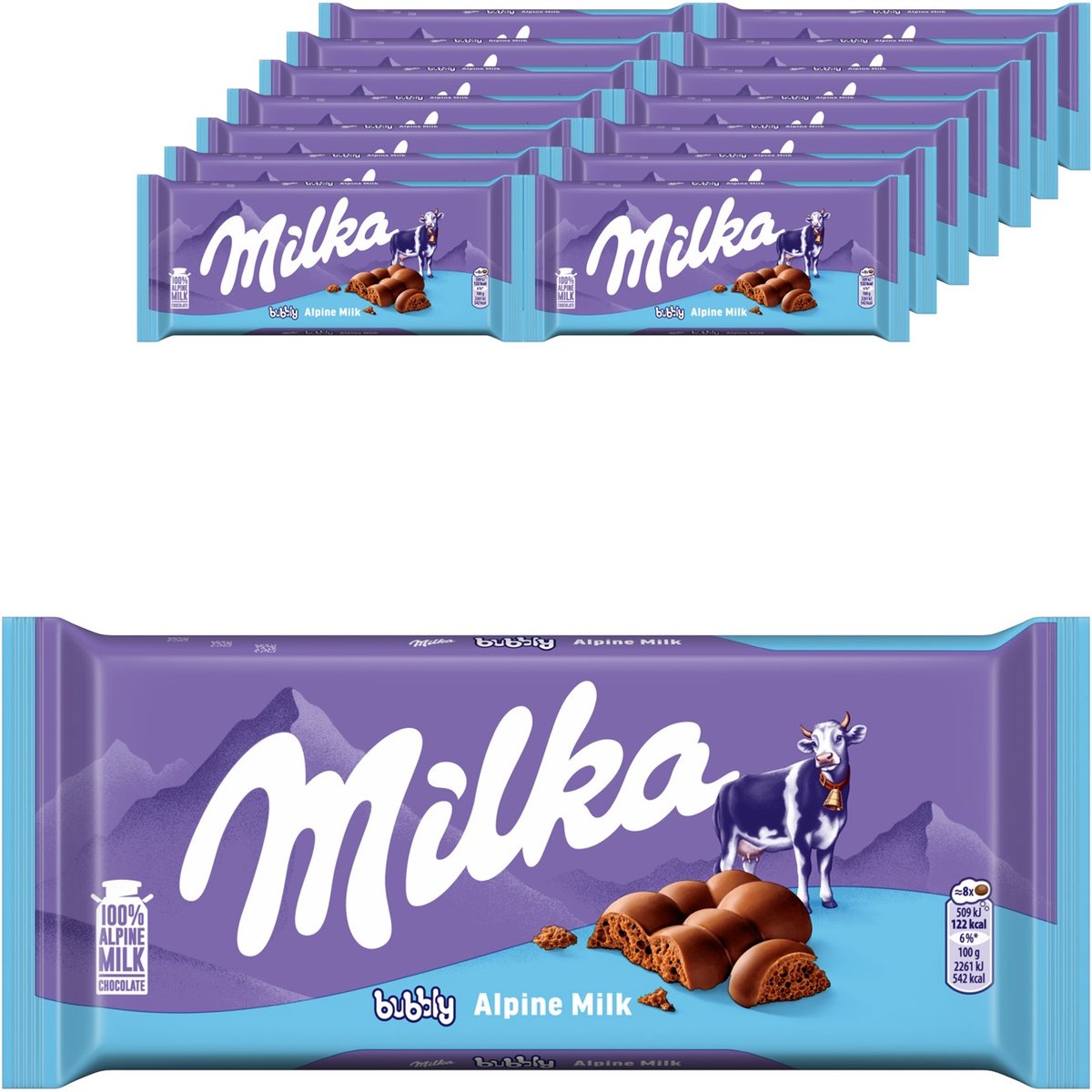 Milka bubbly melkchocolade (14x 90gr)