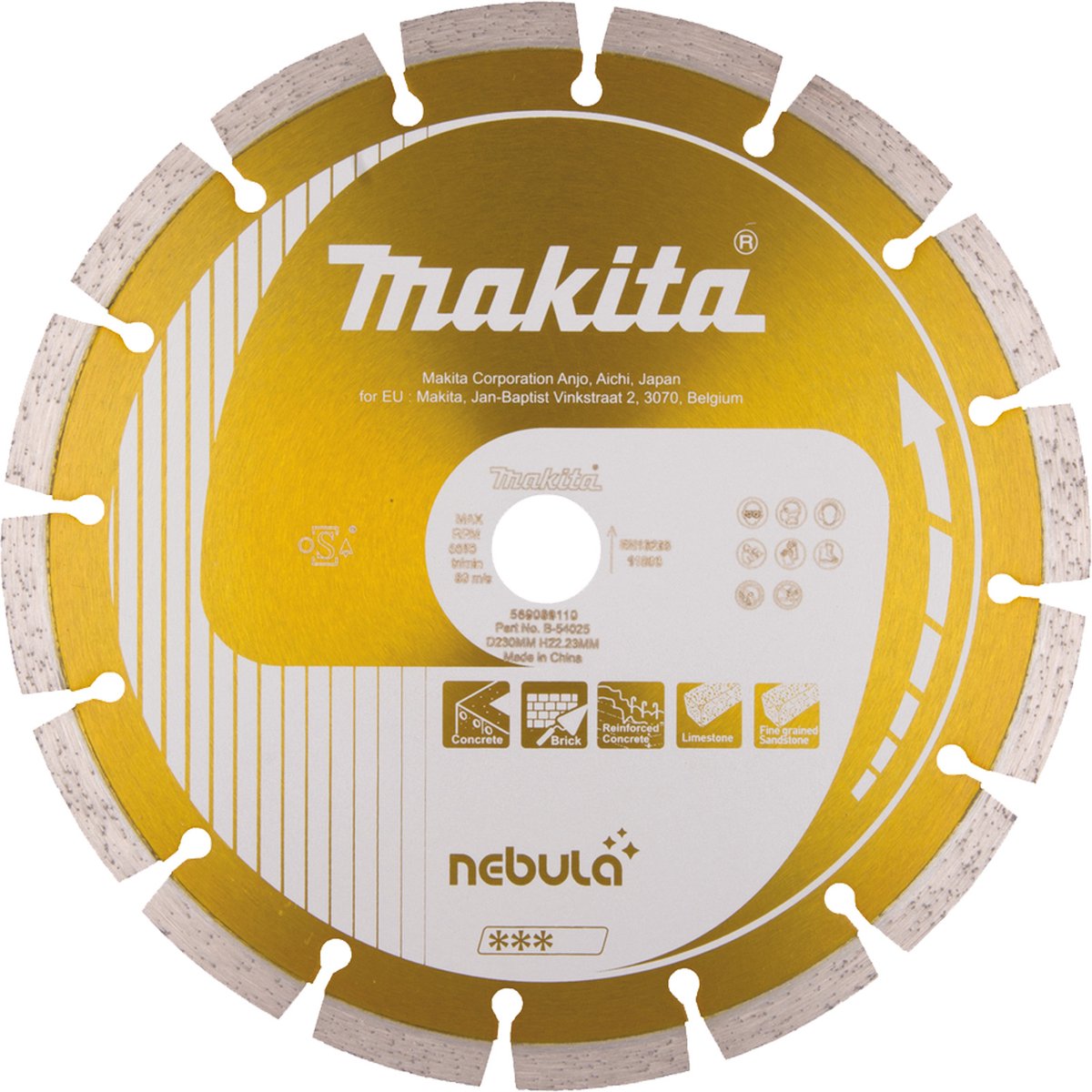 Makita b-54025 diamantschijf 230x22,23x2,4mm oranje