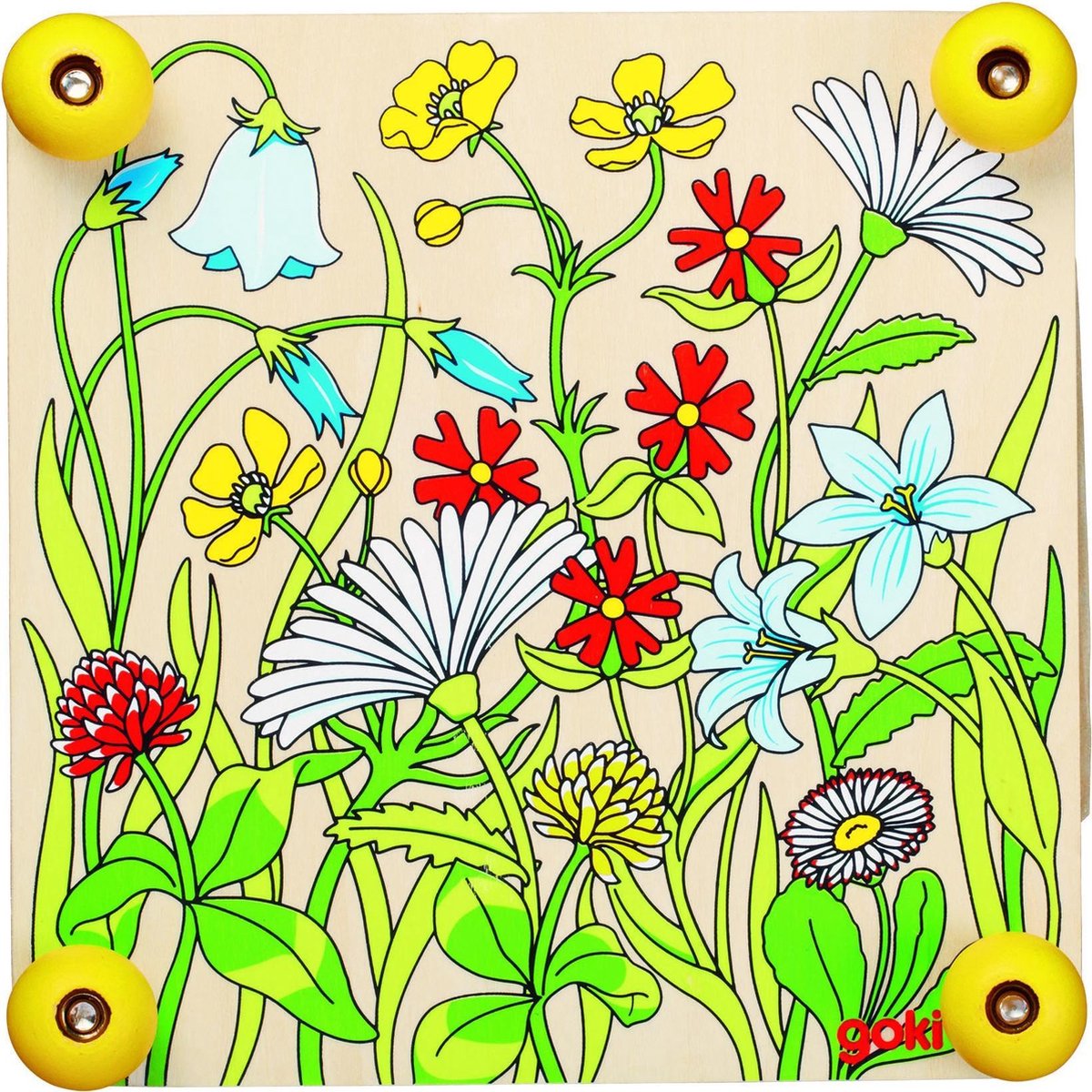 Goki bloemenpers - lenteweide - 17,5x17,5x4,5cm - knutselplezier - 3 jaar