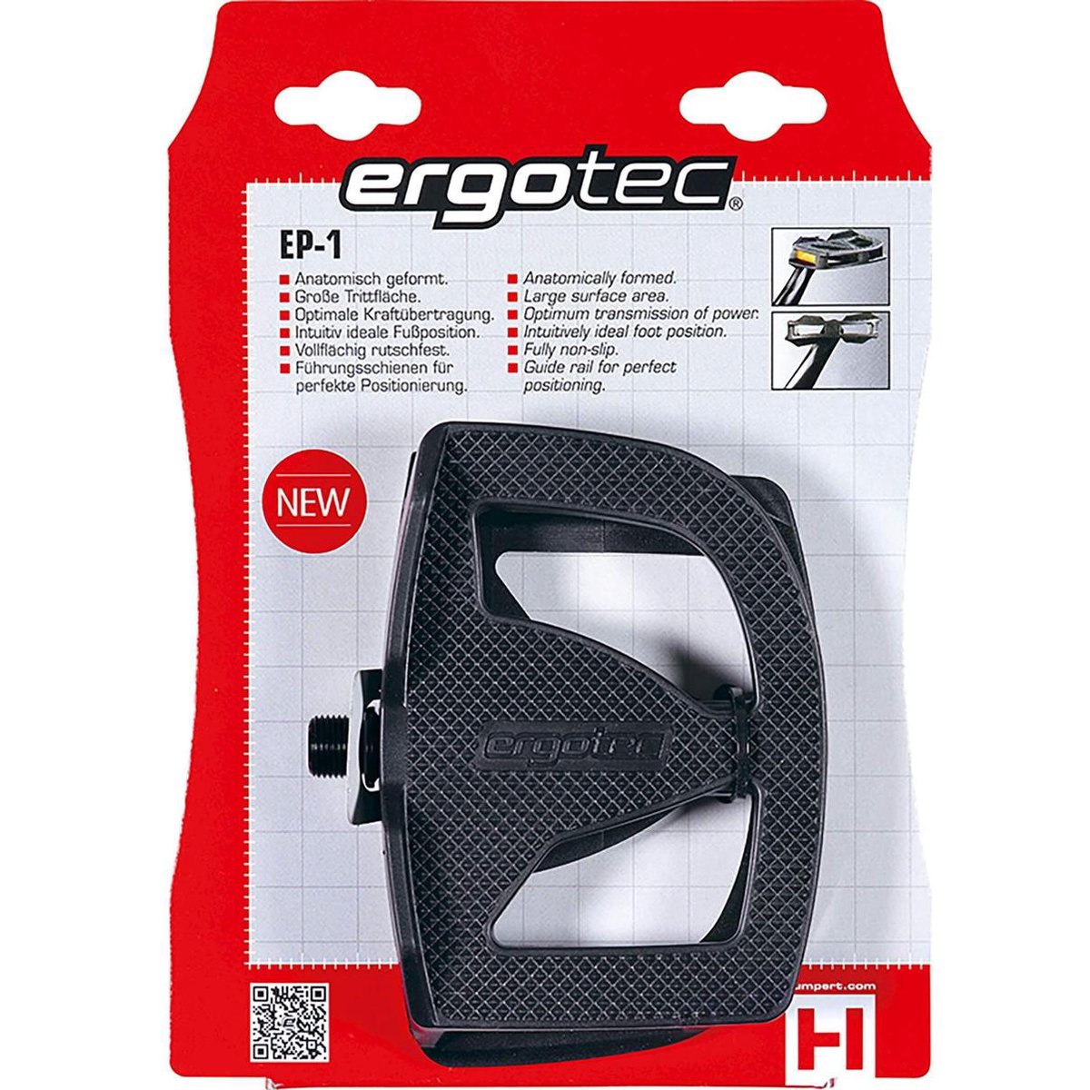 Pedaalset Ergotec EP-1 antislip- zwart