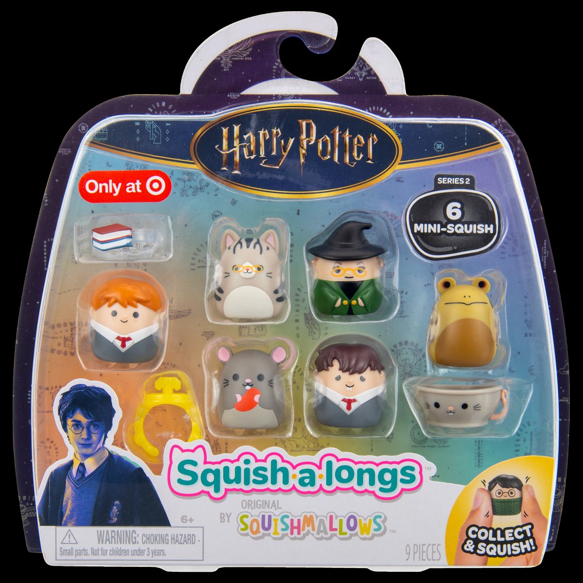 Squishmallows squish-a-longs - 6 figure pack harry potter style 3 w2