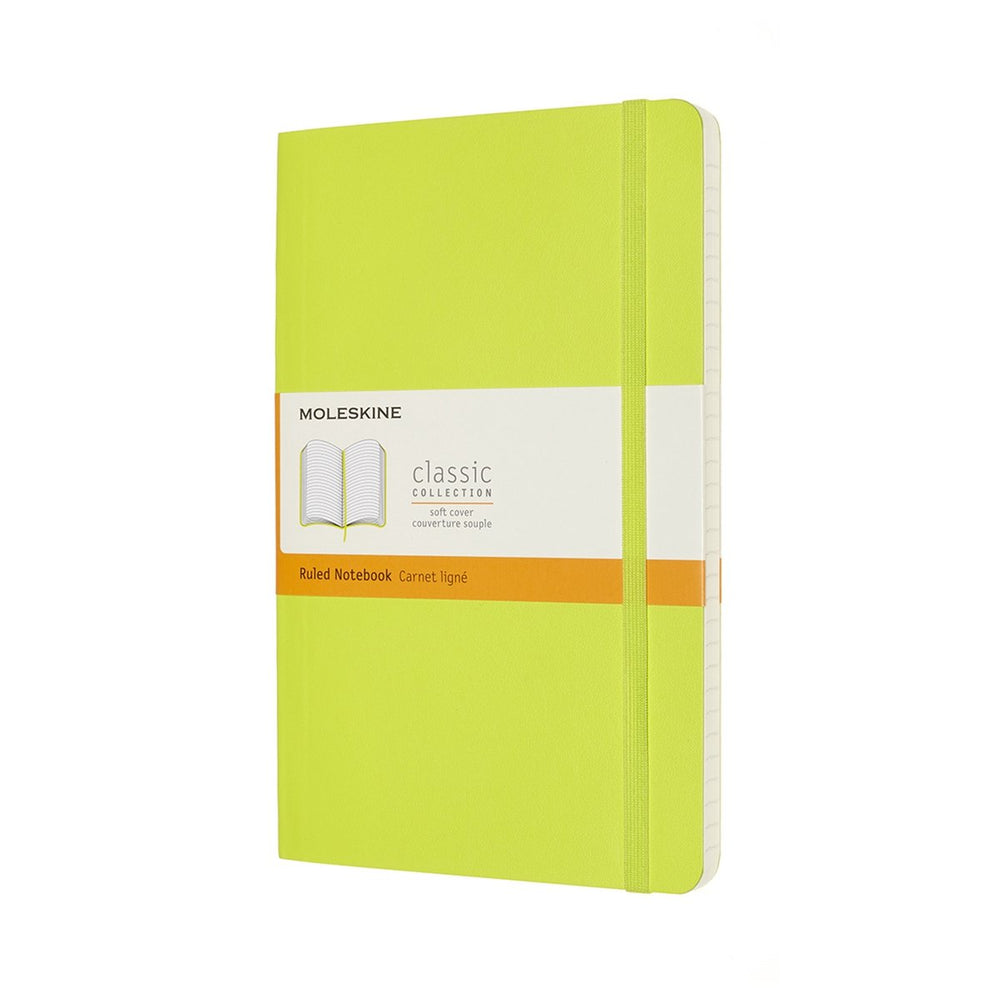 Moleskine classic notitieboek - large - softcover - gelinieerd - citroen groen