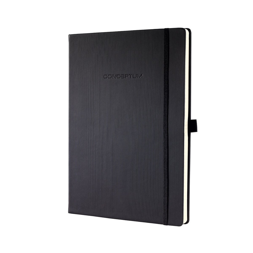 Sigel notitieboek - conceptum pure - a4+ - zwart - hardcover - 194 pagina's- 80 grams - lijn - si-co116