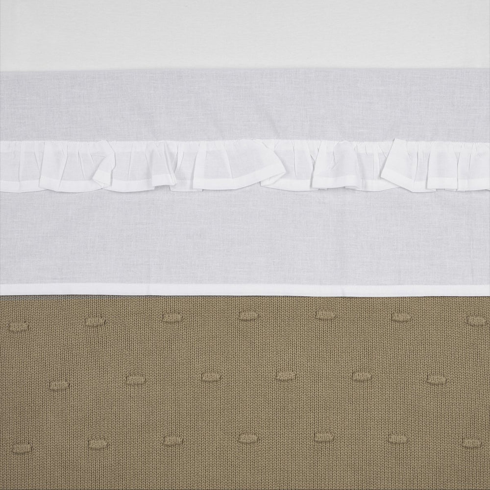 Meyco baby ruffle ledikant laken - white - 100x150cm - 0.3 tog