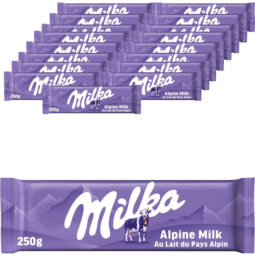 Milka mmmax chocolade reep alpenmelk - doos 17 x 250g - chocoladerepen en tabletten - voorraad - verjaardag cadeau vrouw of man - geschenkset voor man en vrouw