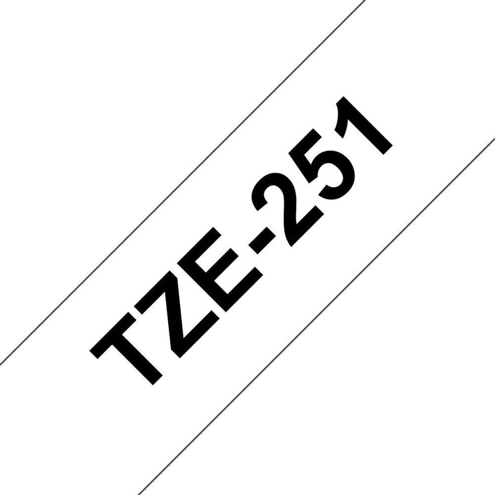 Brother labeltape p-touch tze-251 24mm zwart op wit | 1 stuk