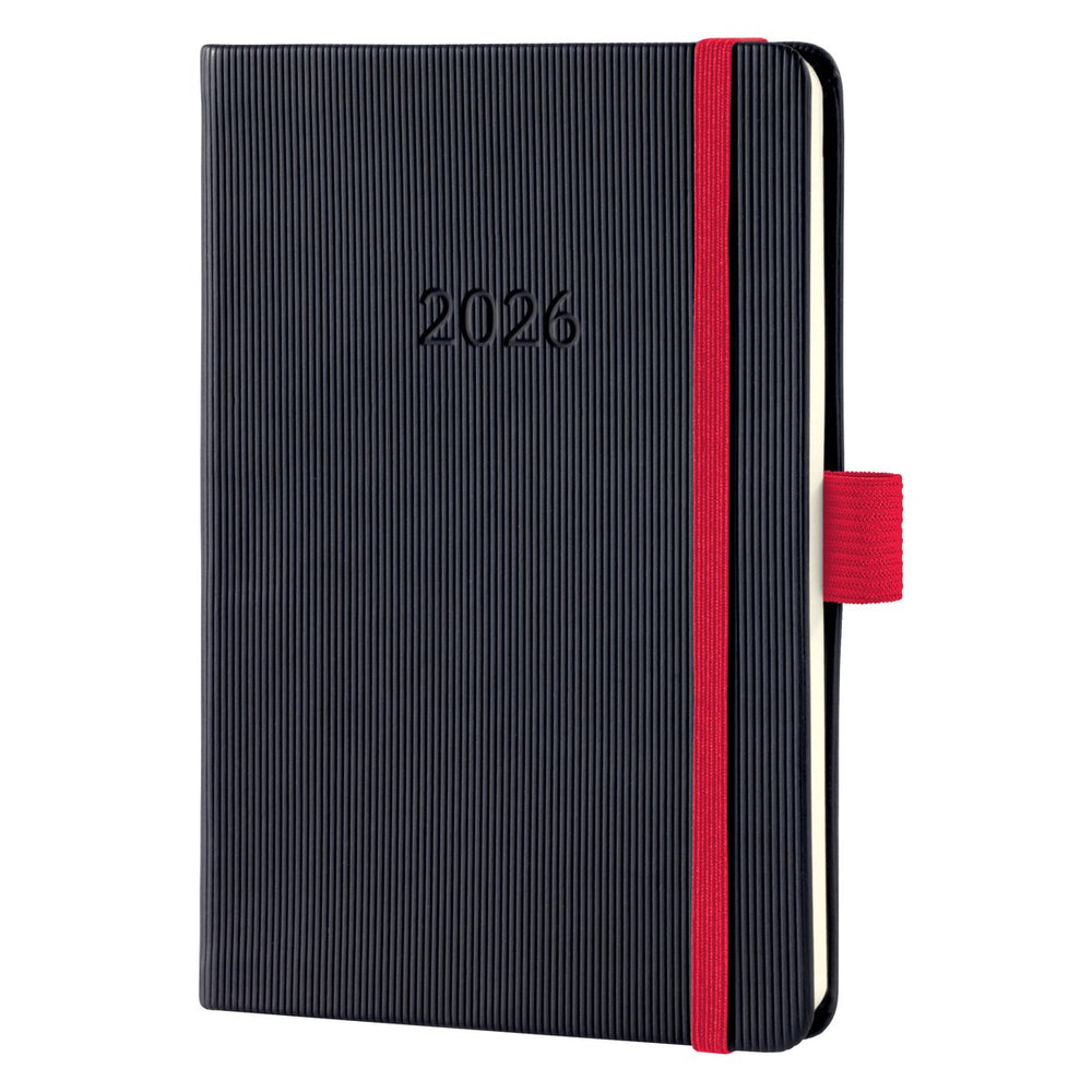 Sigel weekagenda 2026 conceptum - formaat a6 - zwart rood - hardcover - si-c2609