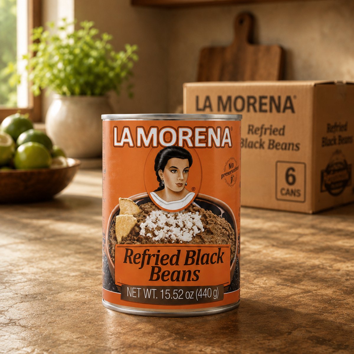 La morena zwarte bonenspread 6 x 440 gram