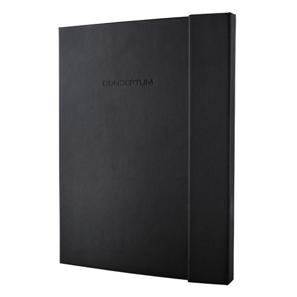 Sigel notitieboek - conceptum pure - a4+ - zwart - hardcover - 194 pagina's - 80 grams - ruit - met magneetsluiting - si-co141