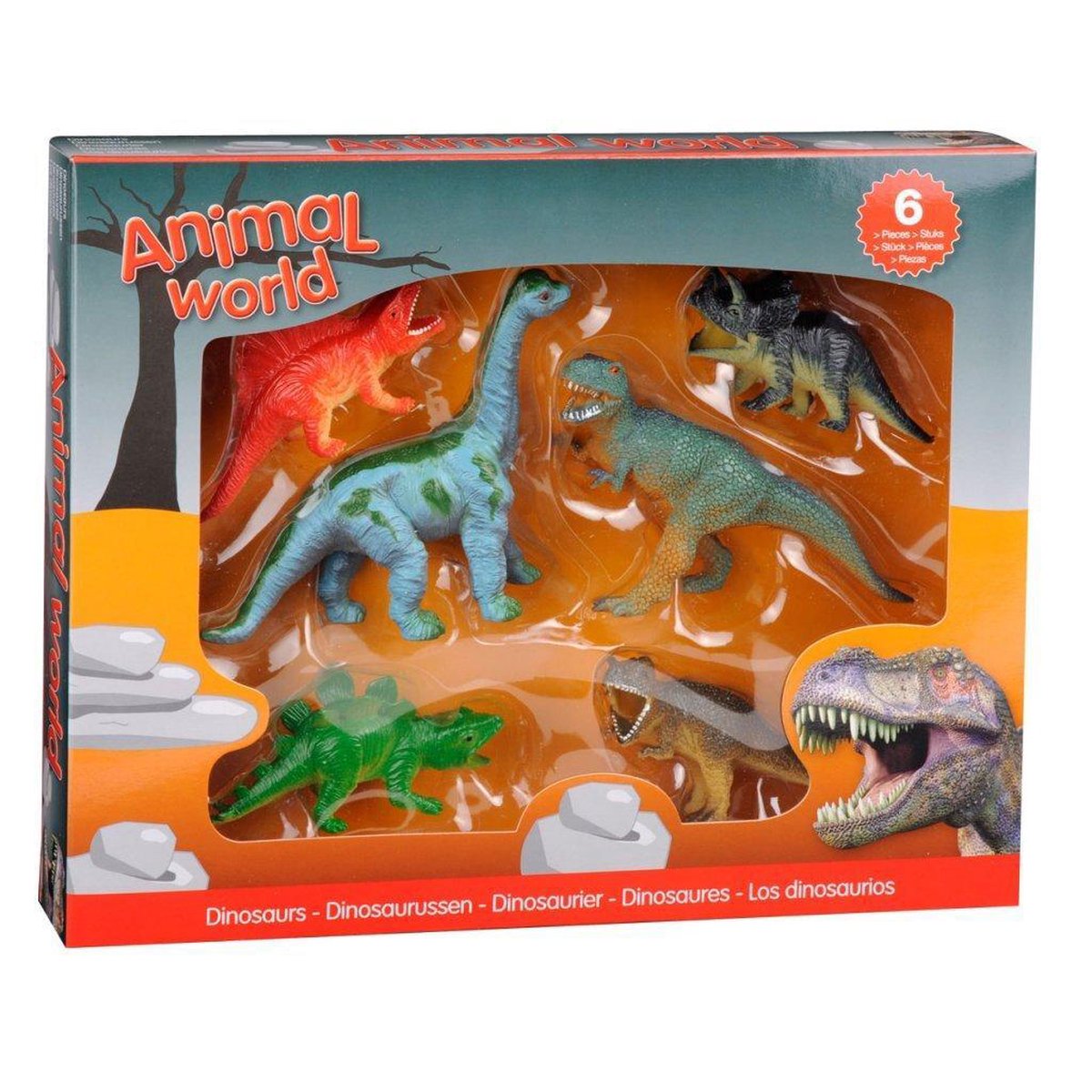 Johntoy dinosaurussen geschenkdoos, 6st.