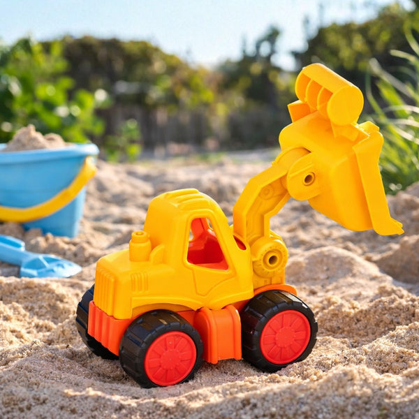 Eddy toys sand truck loader 2as - zandspeelset graafmachine van kunststof - speelgoedvoertuig voor strand en zandbak - 23,1 x 8,9 x 11,2 cm - geel, turkoois en donker oranje