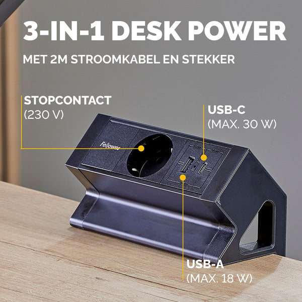 Fellowes stekkerdoos voor bureau zw 100137172 2 m