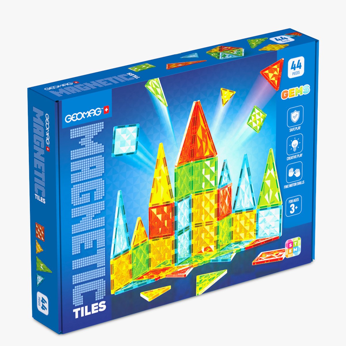 Geomag magicube - educatief kinderspeelgoed - magnetische tegels - gerecycled kunststof - milieubewust - 44-delige set