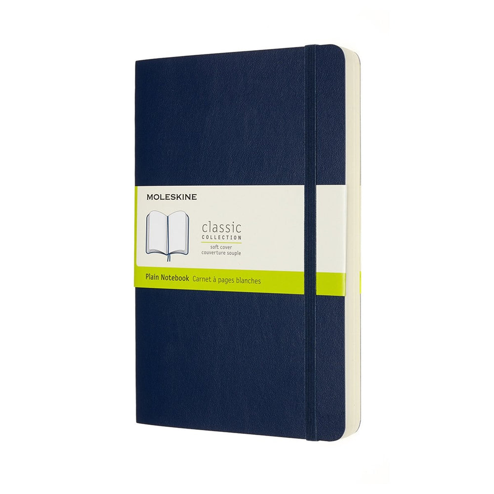 Moleskine classic notitieboek - expanded - large - softcover - blanco - saffier blauw