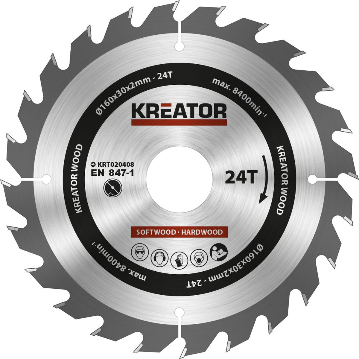 Kreator - krt020408 - cirkelzaagblad - 160mm24t