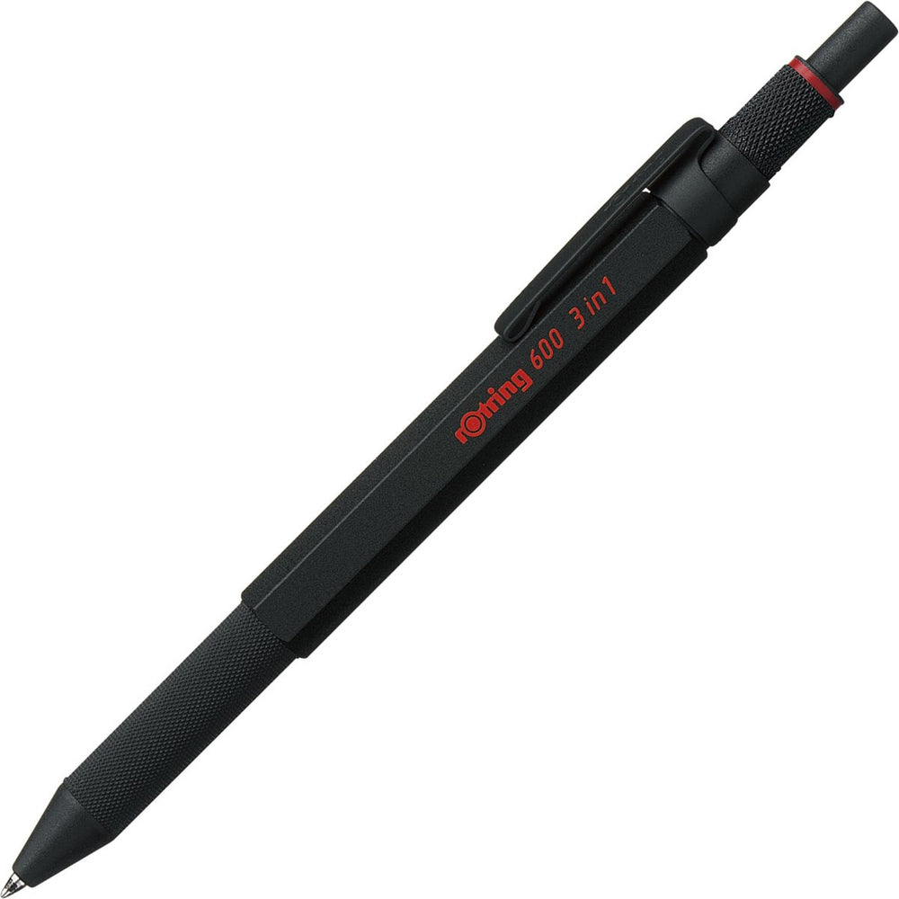Rotring 300 3-in-1 multipen - balpen en vulpotlood - 0,5 mm - balpenpunten met zwarte en rode inkt - zwarte behuizing