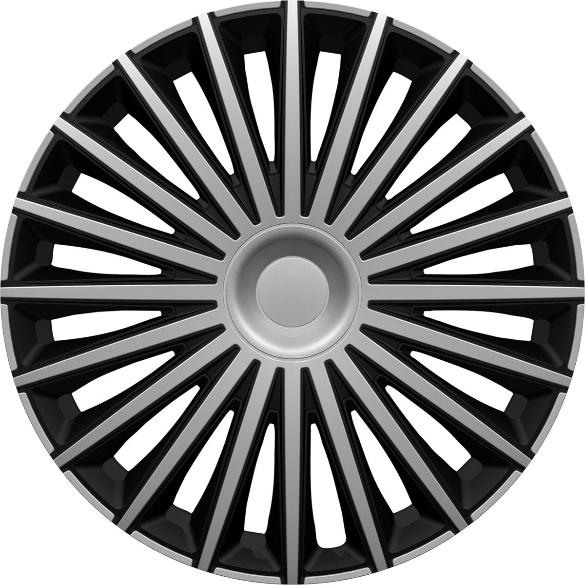 Carpoint wieldoppenset dakota 15 inch zilver zwart 4 stuks