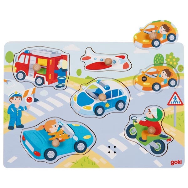 Goki steekpuzzel - voertuigen