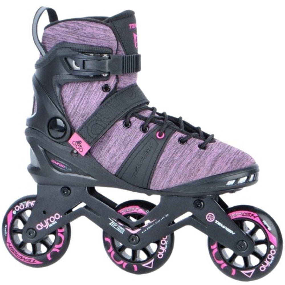 Tempish ayroo 3x90 dames skeelers – 3 wielen 90mm – fitness speed inline skates – zwart roze – maat 41