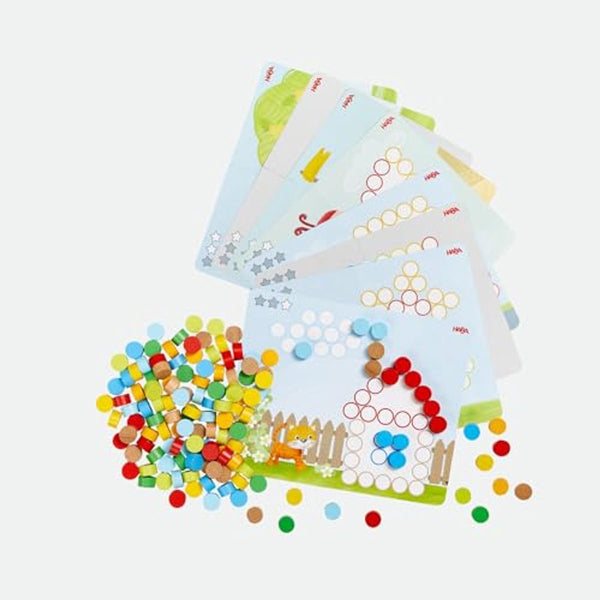 Haba educatief spel scheibix - montessori speelgoed met houten schijven.