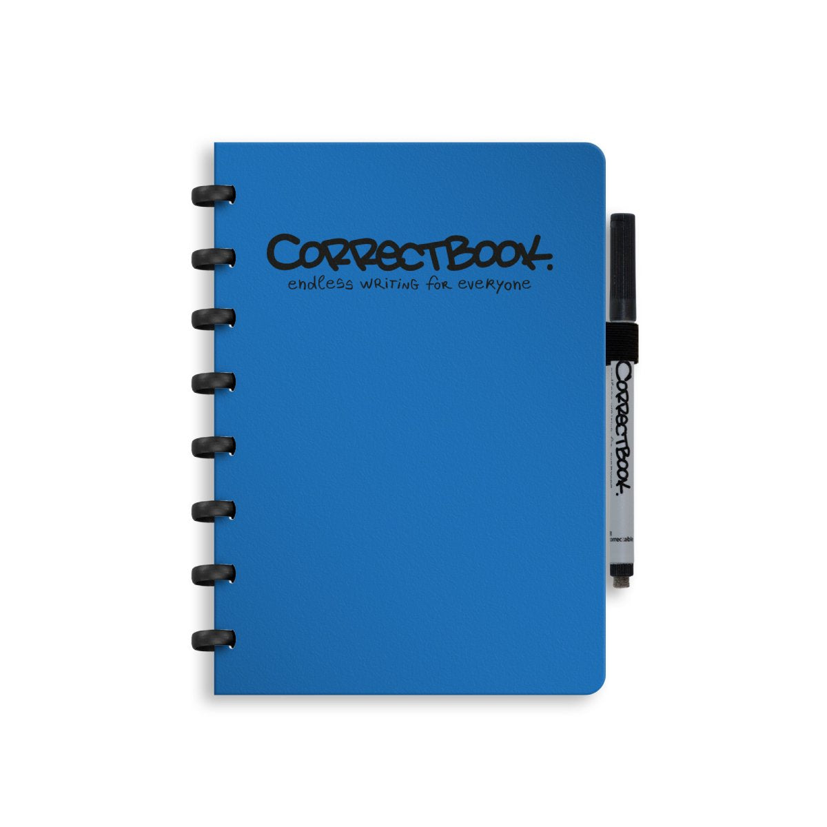 Correctbook a5 uitwisbaar notitieboek – herbruikbaar schrift – earthy blue – gelinieerd – inclusief pen wisdoekje – aanvulbaar met extra pagina’s