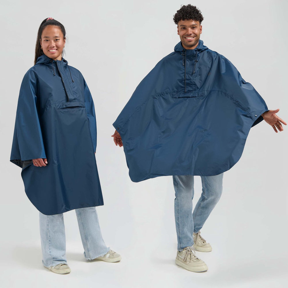 Rogelli commuter core volwassenen regenponcho - herbruikbaar - blauw