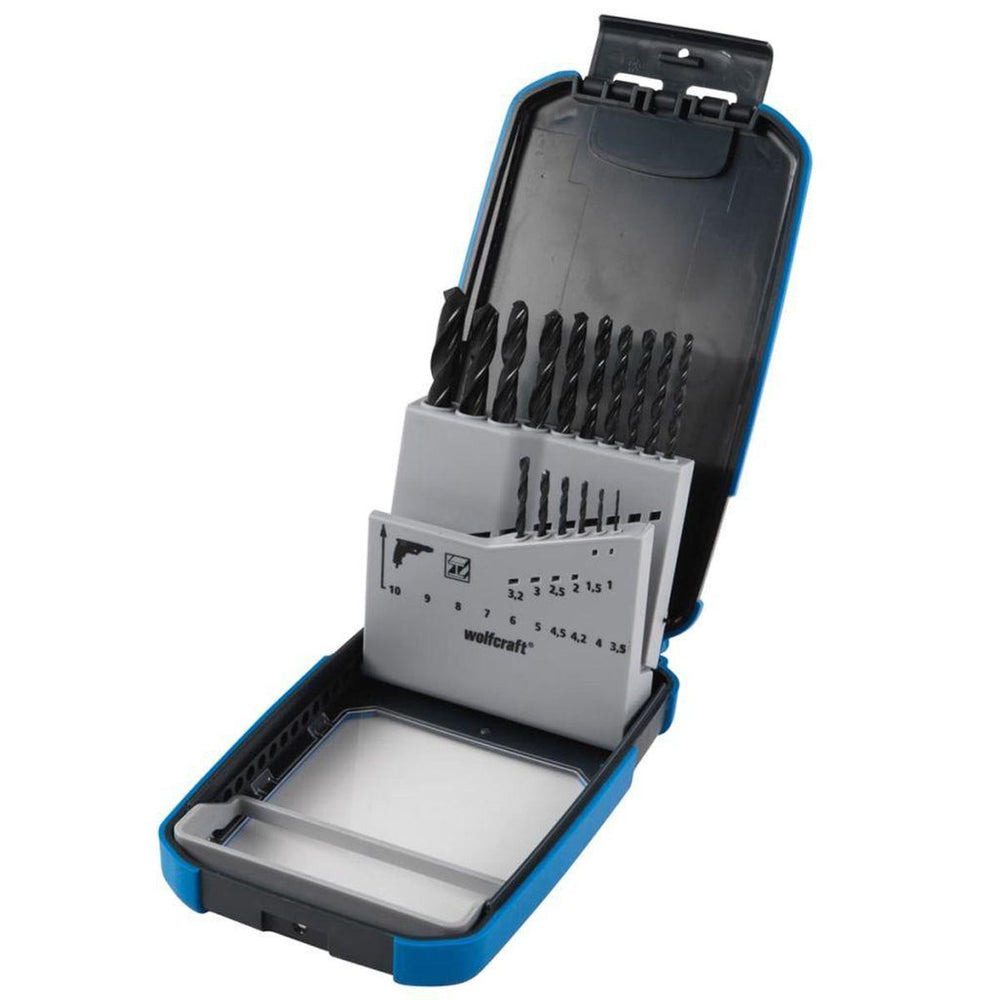 Wolfcraft - metaalboorset 16 delig - ø 1 tot 10 mm - 16 delige boor set voor metaal - metaalboor - 7103000